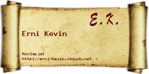 Erni Kevin névjegykártya